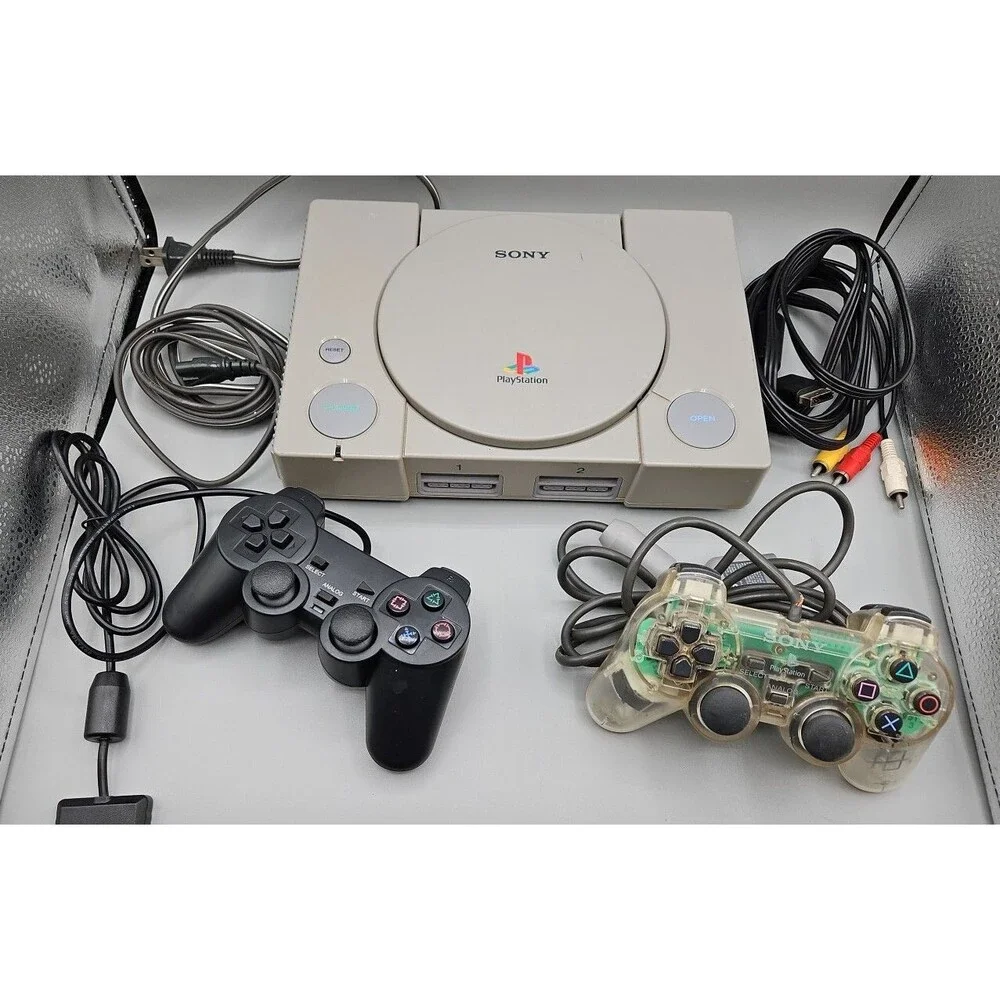 Sony Playstation 1 Console PS1 SCPH-7501 System W/ Power Cord Cables Controllers